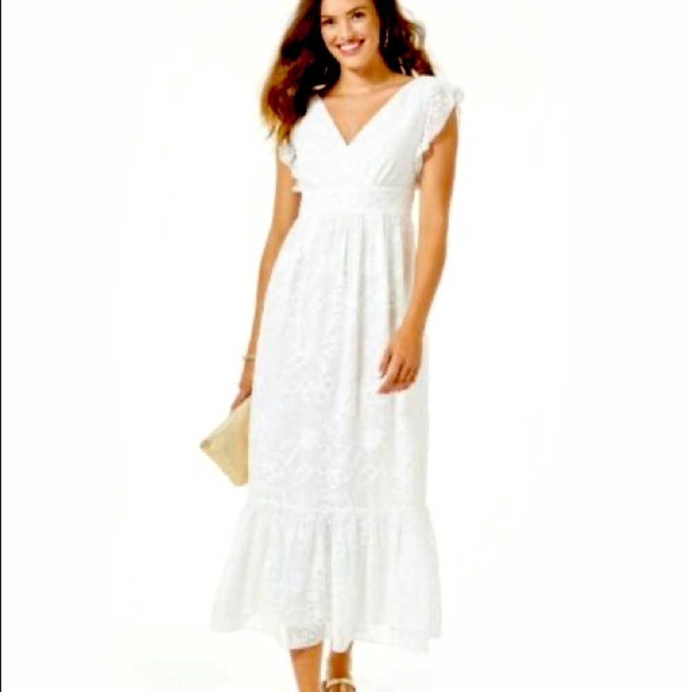 NWT Lilly Pulitzer White Autumn Midi Dress